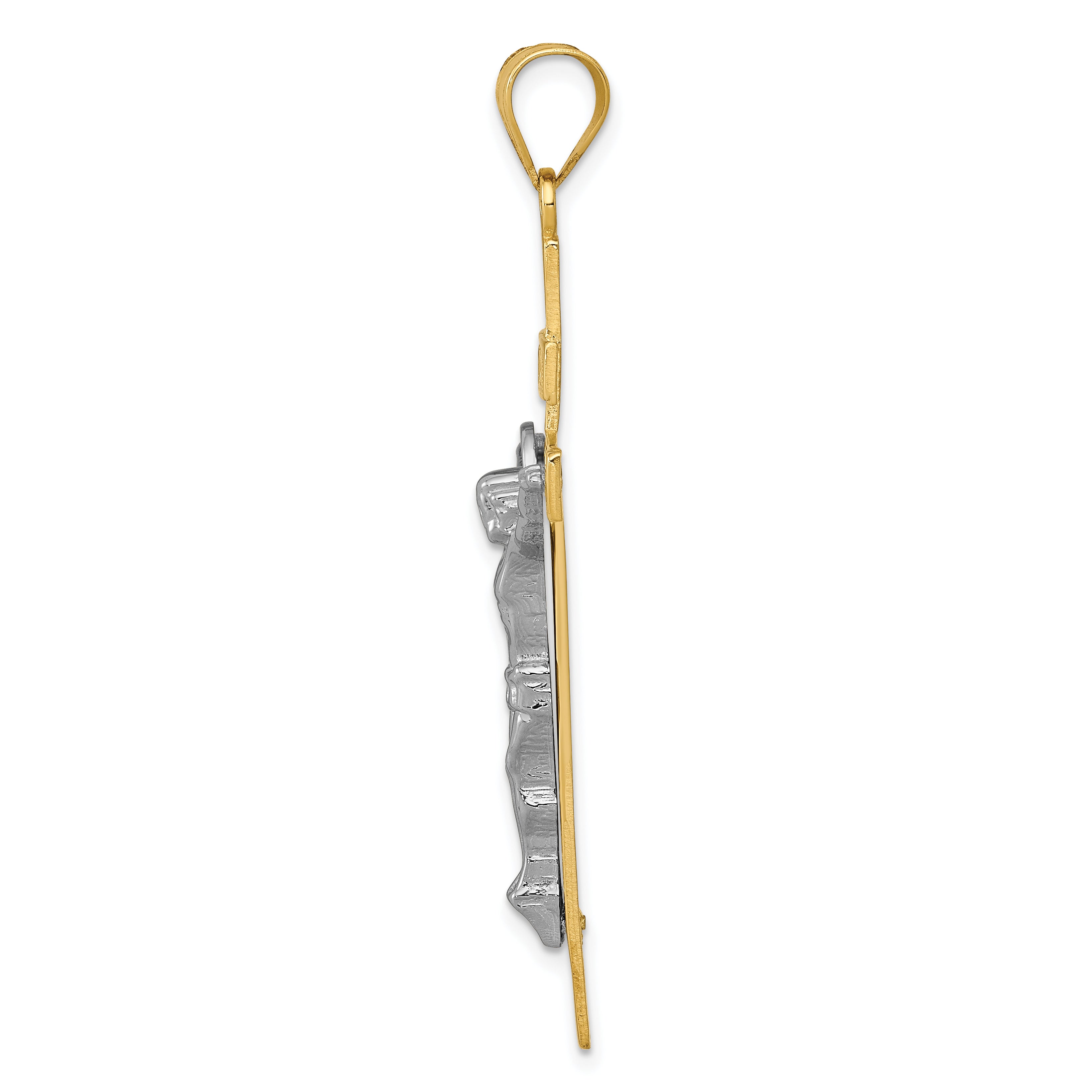 10K Two-Tone 10K Inri Crucifix Pendant