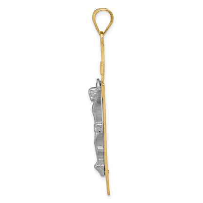 10K Two-Tone 10K Inri Crucifix Pendant