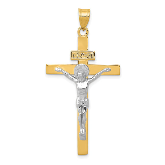 10K Two-Tone 10K Inri Crucifix Pendant