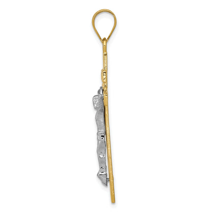 10K Two-Tone 10K Inri Crucifix Pendant