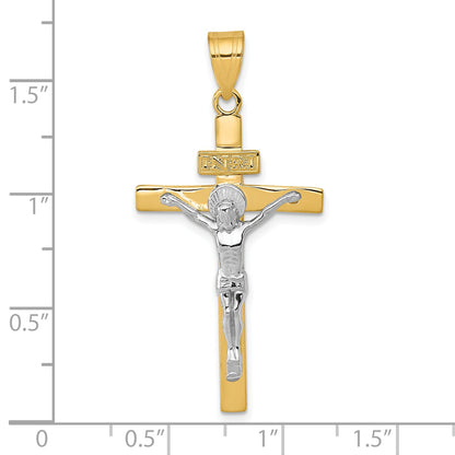 10K Two-Tone 10K Inri Crucifix Pendant
