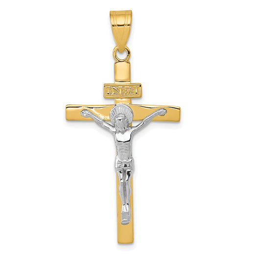 10K Two-Tone 10K Inri Crucifix Pendant