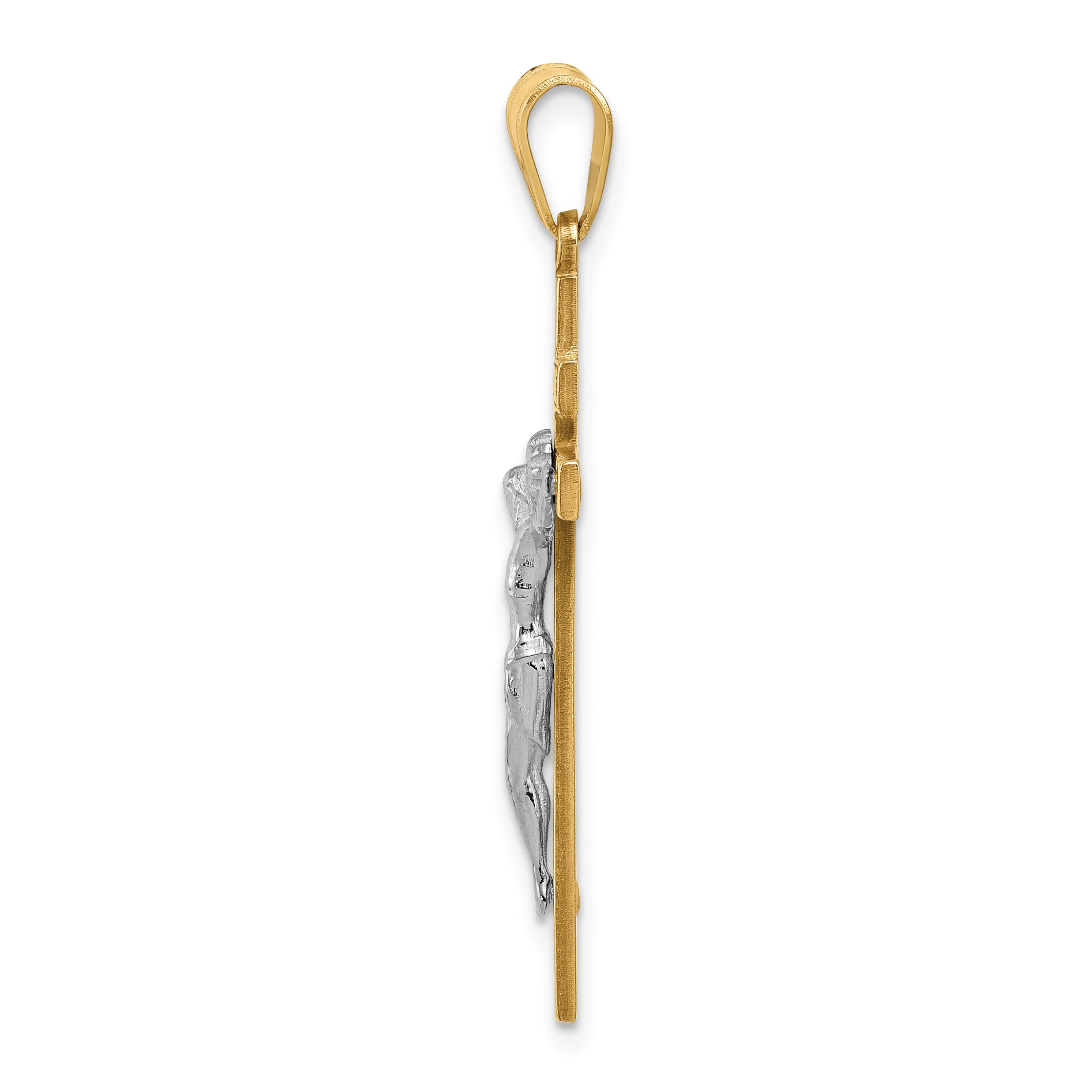 10K Two-Tone 10K Inri Crucifix Pendant
