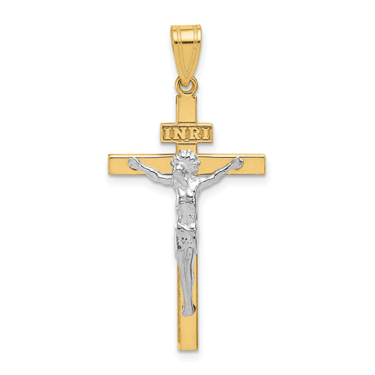 10K Two-Tone 10K Inri Crucifix Pendant