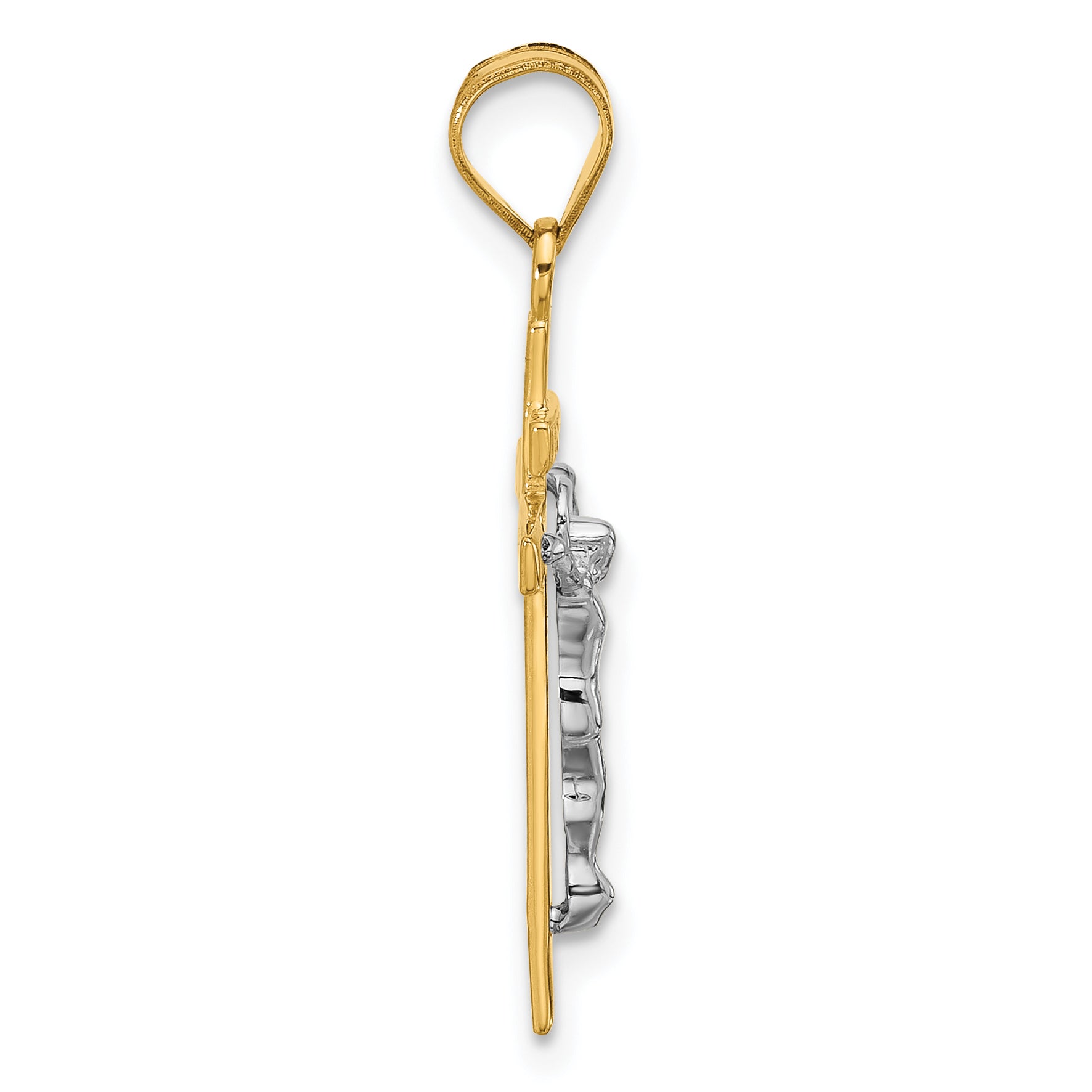 10K Two-Tone 10K Inri Crucifix Pendant