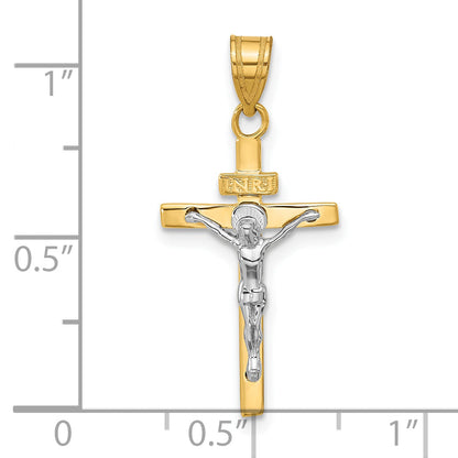 10K Two-Tone 10K Inri Crucifix Pendant