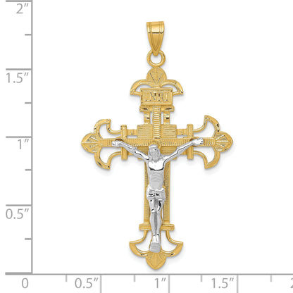 10K Two-Tone 10K Inri Crucifix Pendant
