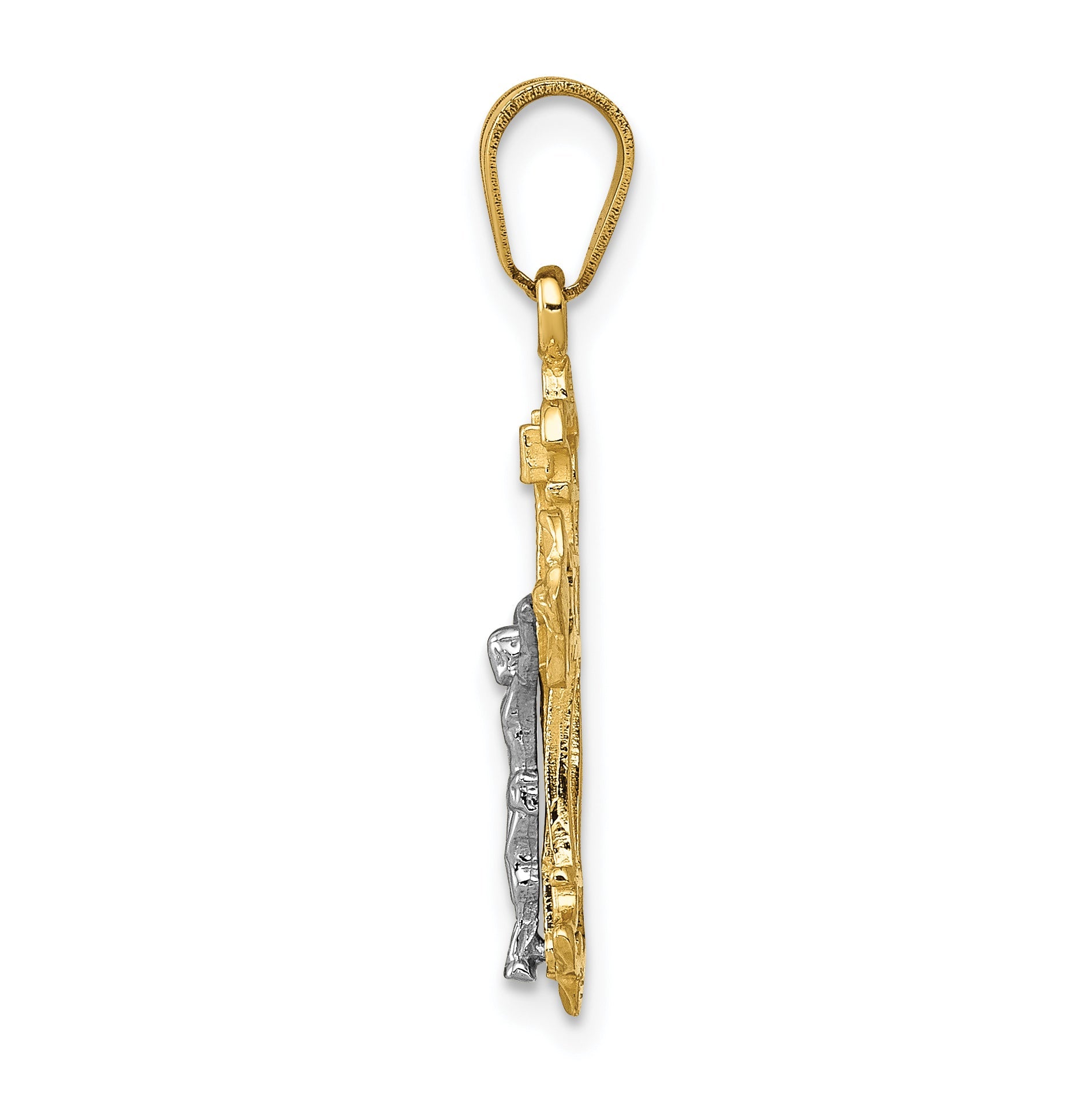 10K Two-Tone 10K Inri Crucifix Charm