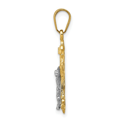 10K Two-Tone 10K Inri Crucifix Charm