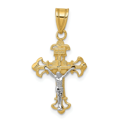 10K Two-Tone 10K Inri Crucifix Charm