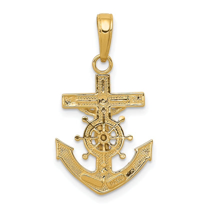 10K Yellow Gold Mariners Crucifix Pendant
