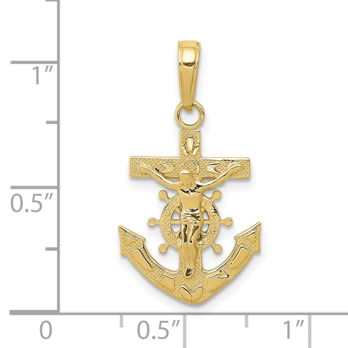 10K Yellow Gold Mariners Crucifix Pendant