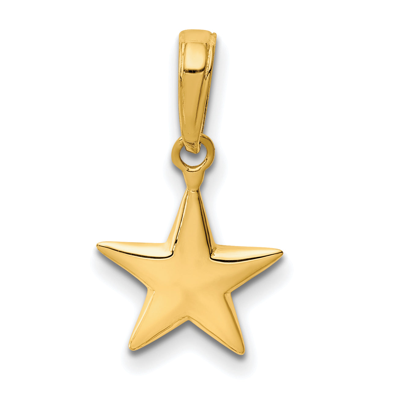 10K Yellow Gold Small Polished 3-D Star Charm
