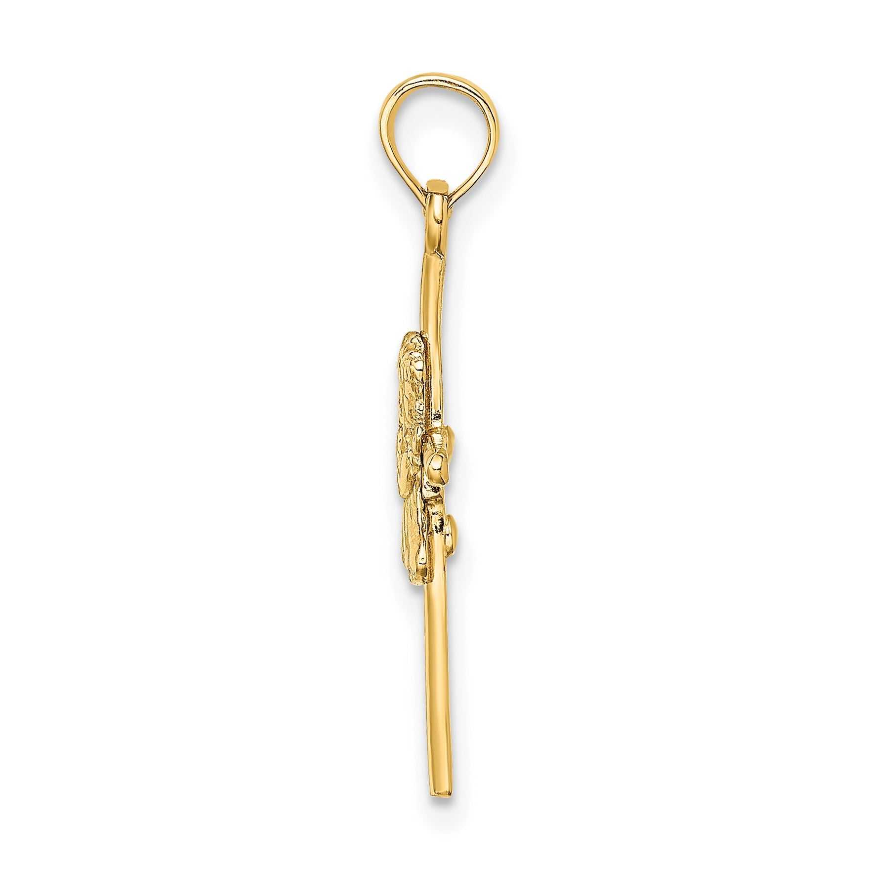 10K Yellow Gold Praying Girl Cross Charm