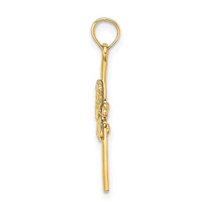 10K Yellow Gold Praying Girl Cross Charm