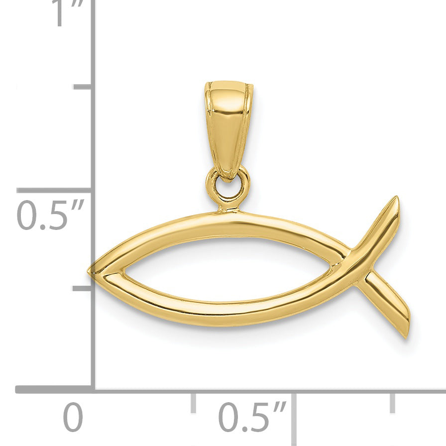 10K Yellow Gold 10K Ichthus Fish Pendant