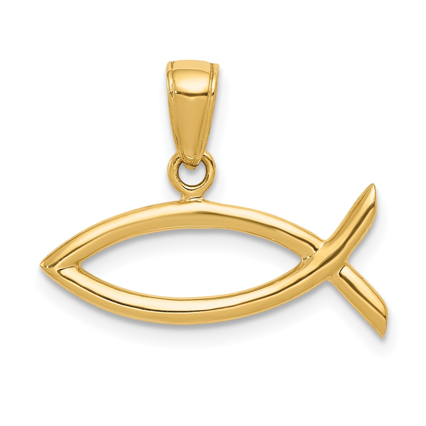 10K Yellow Gold 10K Ichthus Fish Pendant