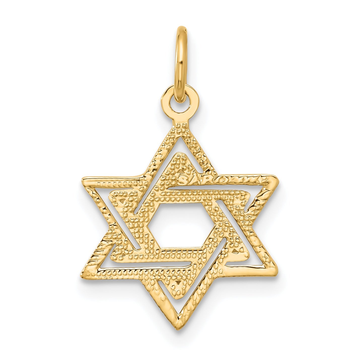 10K Yellow Gold Jewish Star Charm