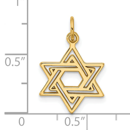 10K Yellow Gold Jewish Star Charm