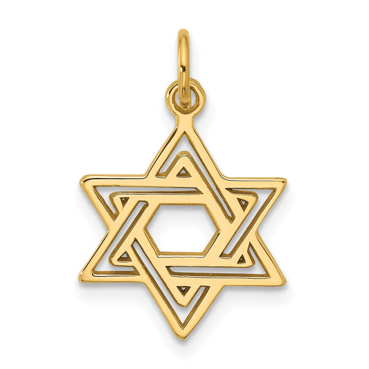 10K Yellow Gold Jewish Star Charm
