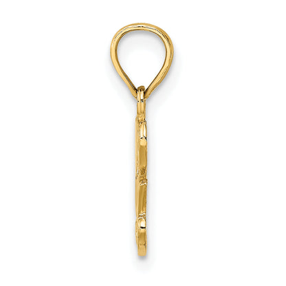 10K Yellow Gold 10K Polished And Textured I Heart You Charm