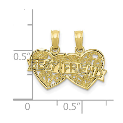 10K Yellow Gold 10K Best Friend 2 Piece Break-A-Part Charm
