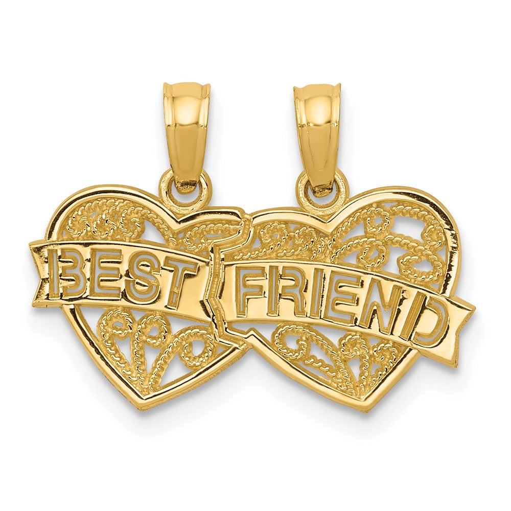 10K Yellow Gold 10K Best Friend 2 Piece Break-A-Part Charm
