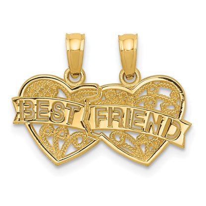 10K Yellow Gold 10K Best Friend 2 Piece Break-A-Part Charm