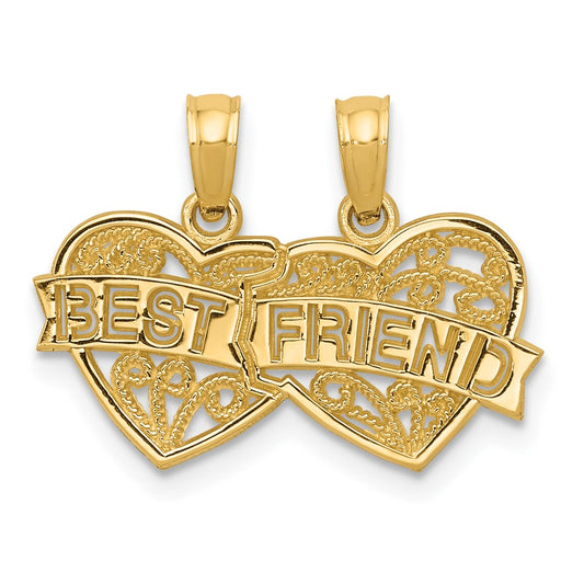 10K Yellow Gold 10K Best Friend 2 Piece Break-A-Part Charm