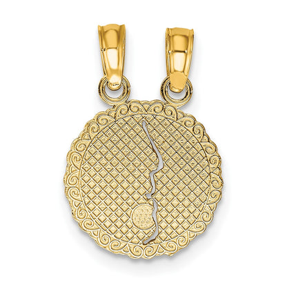 10K Yellow Gold 10K Best Friends Forever Break Apart Pendant