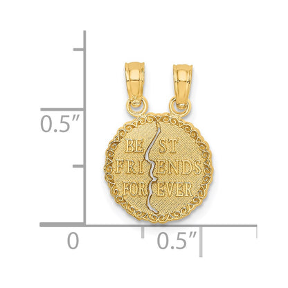 10K Yellow Gold 10K Best Friends Forever Break Apart Pendant