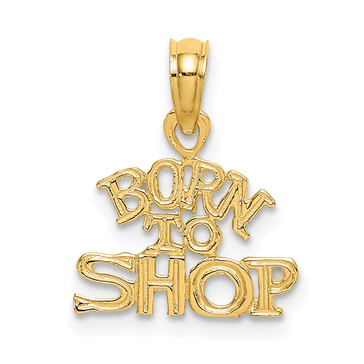 10K Yellow Gold 10K Born To Shop Charm