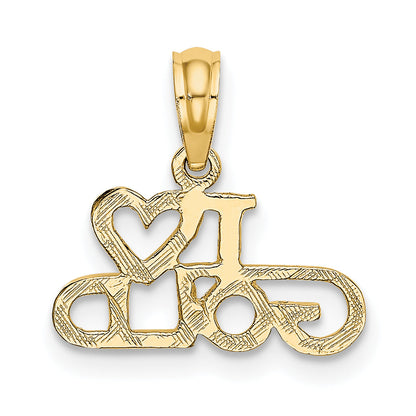 10K Yellow Gold 10K Polished / Textured I Love Gold Charm