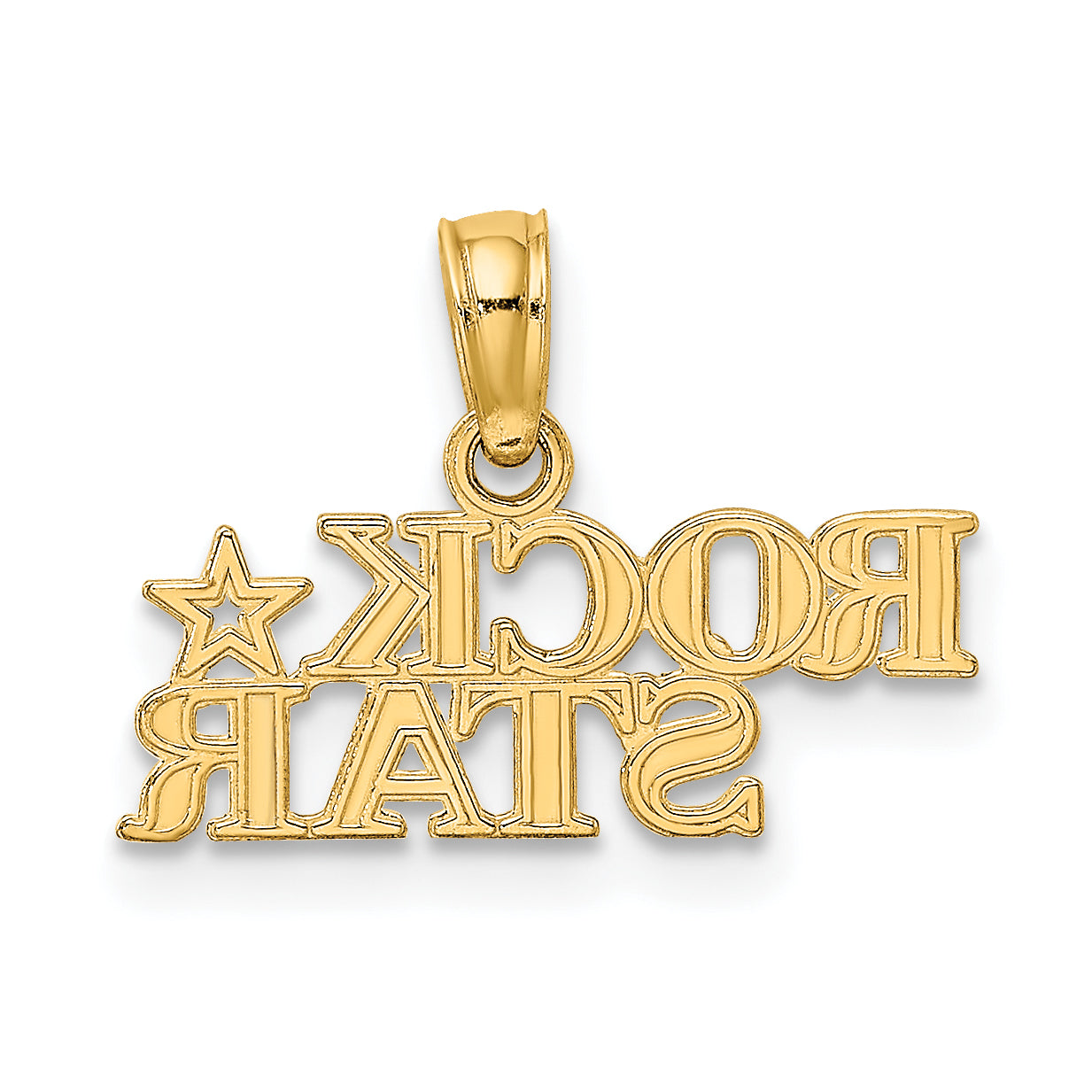 10K Yellow Gold 10K Polished Rock Star Charm
