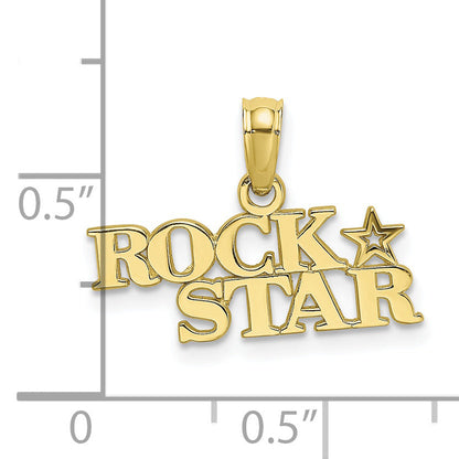 10K Yellow Gold 10K Polished Rock Star Charm