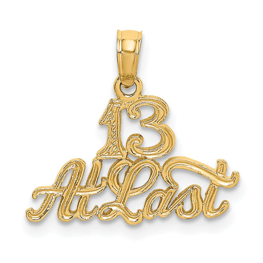 10K Yellow Gold 10K 13 At Last Pendant
