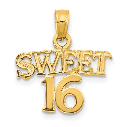 10K Yellow Gold 10K Sweet 16 Pendant