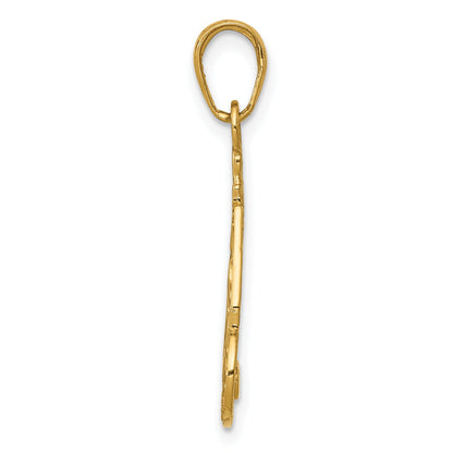 10K Yellow Gold 10K Slice Of Cake With Candle Happy Birthday Pendant