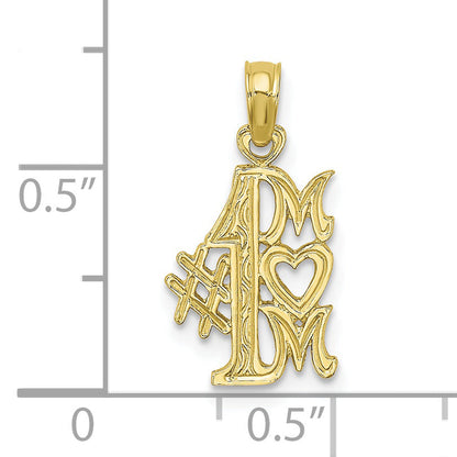 10K Yellow Gold 10K #1 Mom Pendant
