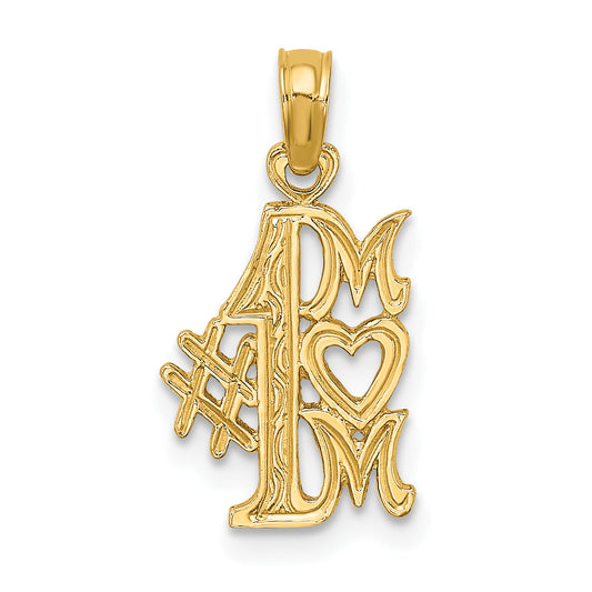 10K Yellow Gold 10K #1 Mom Pendant