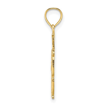 10K Yellow Gold 10K #1 Mom Vertical Pendant