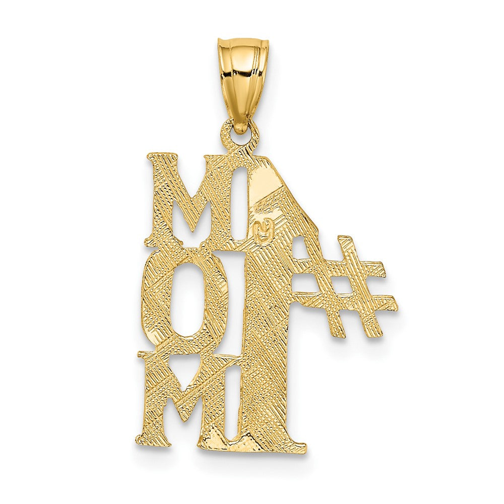 10K Yellow Gold 10K #1 Mom Vertical Pendant