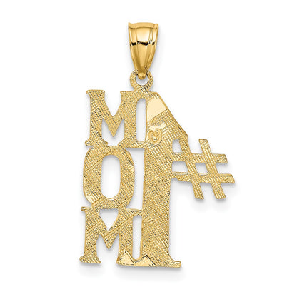 10K Yellow Gold 10K #1 Mom Vertical Pendant