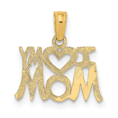 10K Yellow Gold 10K I Heart My Mom Pendant