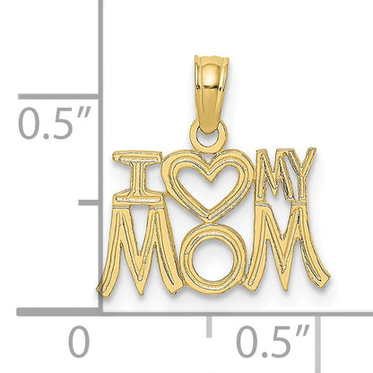 10K Yellow Gold 10K I Heart My Mom Pendant