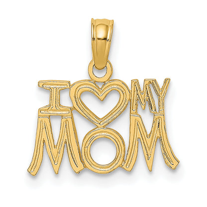 10K Yellow Gold 10K I Heart My Mom Pendant