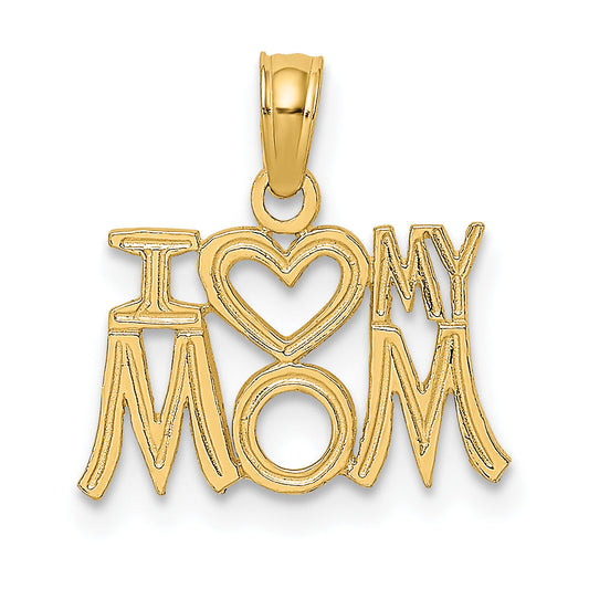 10K Yellow Gold 10K I Heart My Mom Pendant