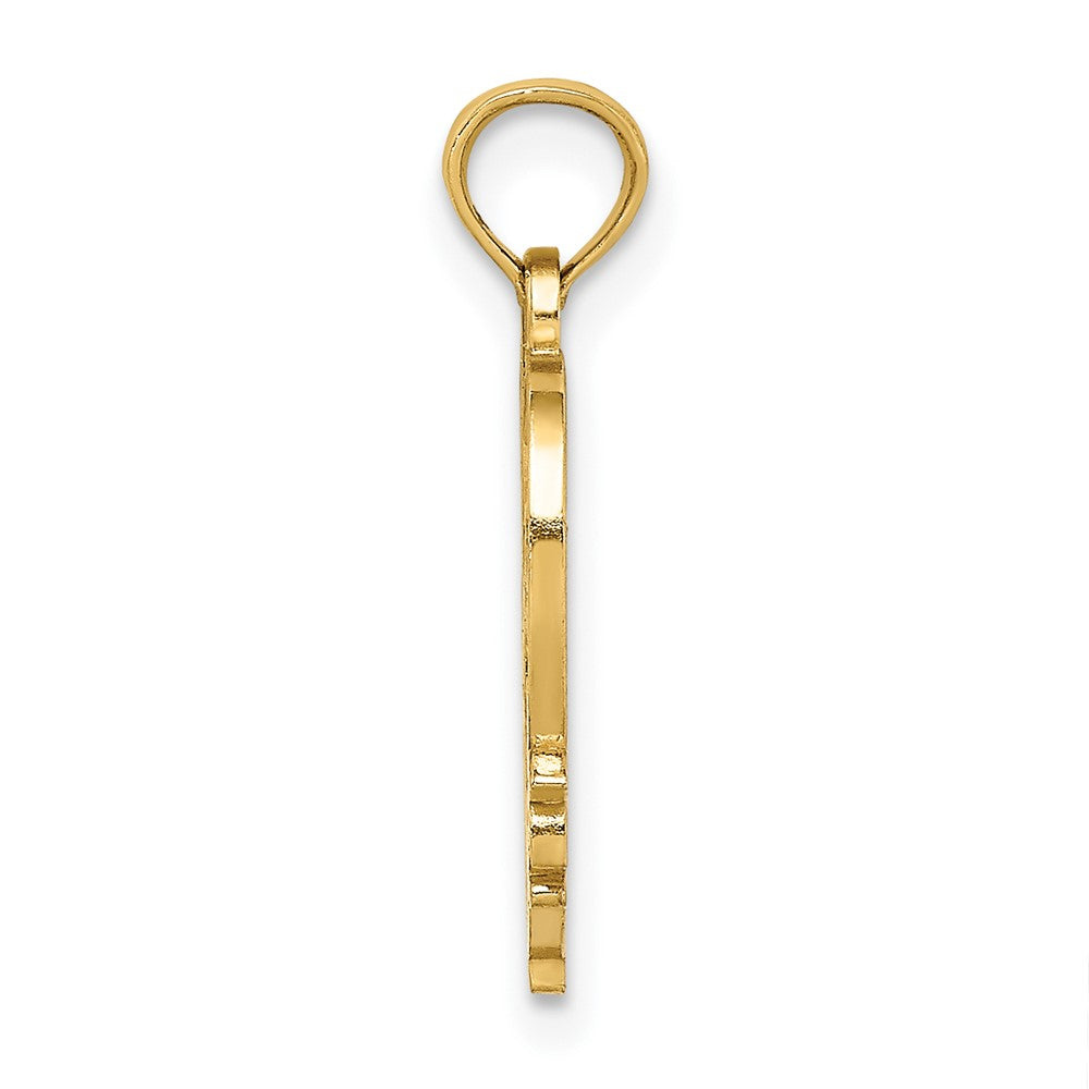 10K Yellow Gold 10K #1 Mother In Heart Frame Pendant