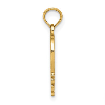 10K Yellow Gold 10K #1 Mother In Heart Frame Pendant