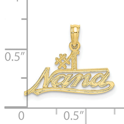 10K Yellow Gold 10K #1 Nana Script Charm